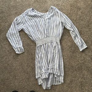 Rails blue and white striped crystal dress